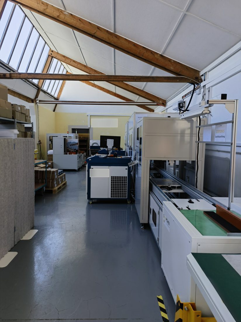 German manufacturing partner workshop for battery storage testing and assembly
